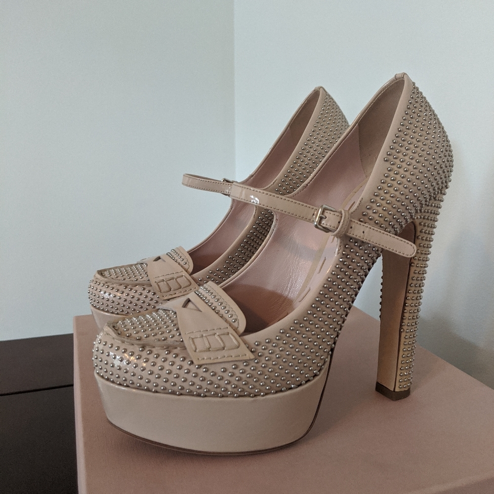 Miu Miu  Calzature Donna Studded Loafer Mary Jane